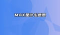 MAX是什么意思