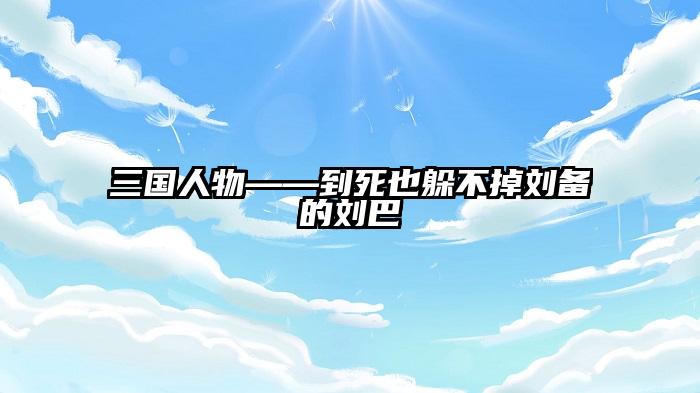 三国人物——到死也躲不掉刘备的刘巴
