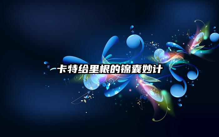 卡特给里根的锦囊妙计