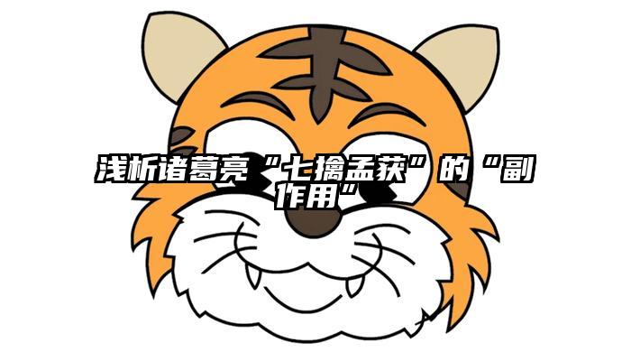 浅析诸葛亮“七擒孟获”的“副作用”