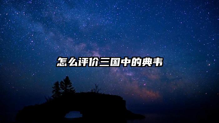 怎么评价三国中的典韦