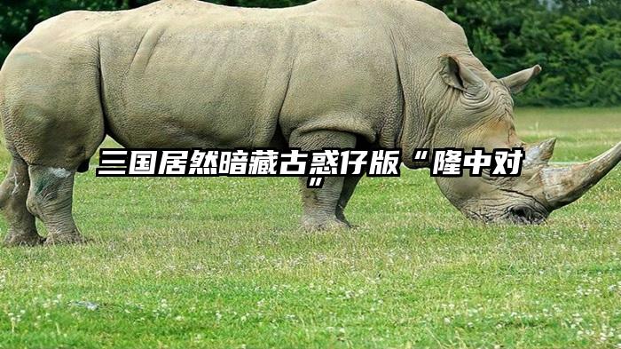 三国居然暗藏古惑仔版“隆中对”