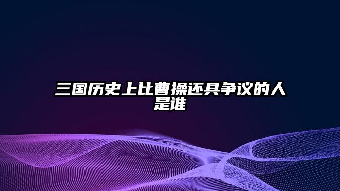 三国历史上比曹操还具争议的人是谁