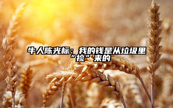 牛人陈光标：我的钱是从垃圾里“捡”来的