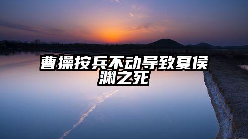曹操按兵不动导致夏侯渊之死