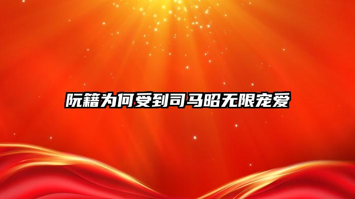 阮籍为何受到司马昭无限宠爱
