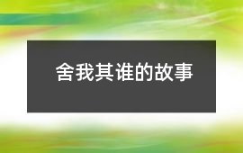 舍我其谁的故事