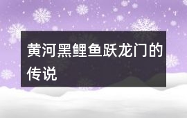 黄河黑鲤鱼跃龙门的传说