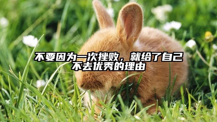 不要因为一次挫败，就给了自己不去优秀的理由