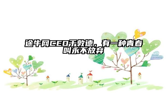 途牛网CEO于敦德，有一种青春叫永不放弃