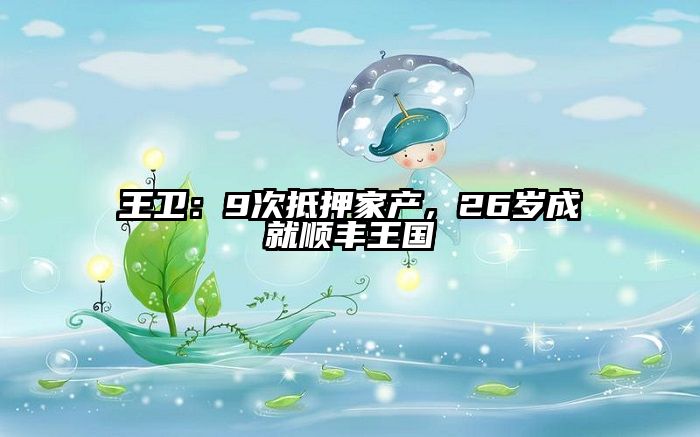 王卫：9次抵押家产，26岁成就顺丰王国