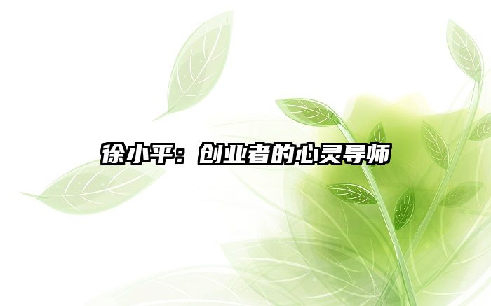徐小平：创业者的心灵导师