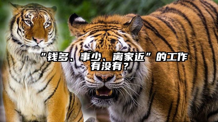 “钱多、事少、离家近”的工作有没有？