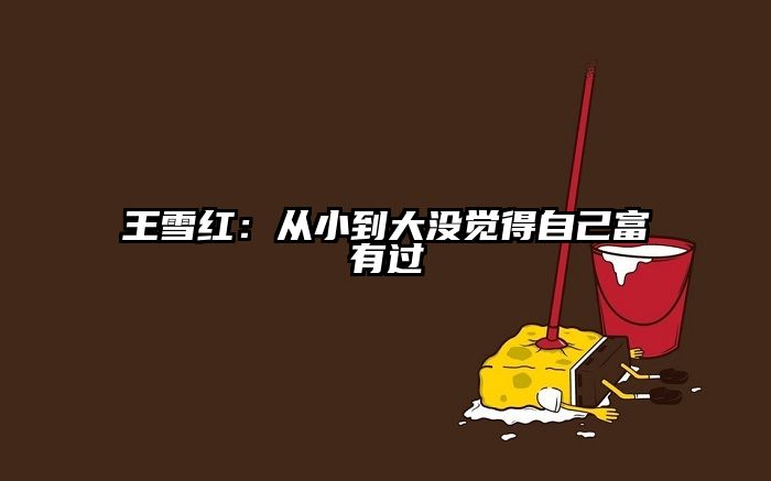 王雪红：从小到大没觉得自己富有过