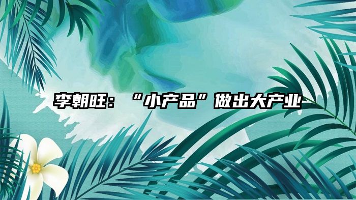 李朝旺：“小产品”做出大产业