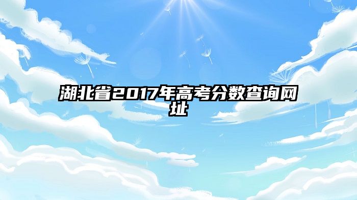 湖北省2017年高考分数查询网址