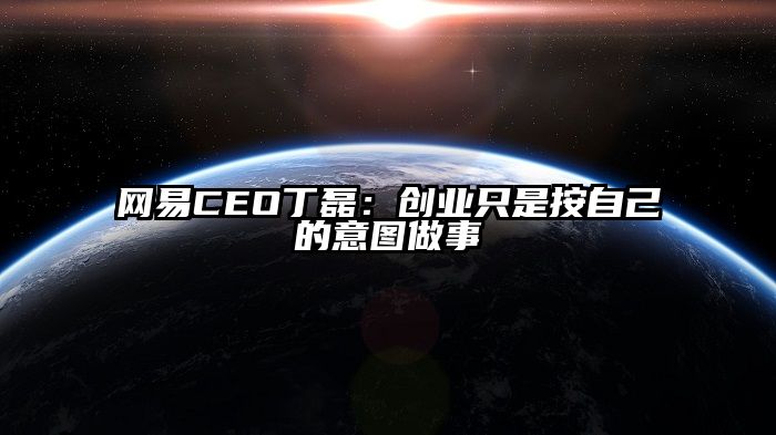 网易CEO丁磊：创业只是按自己的意图做事
