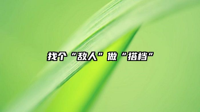 找个“敌人”做“搭档”