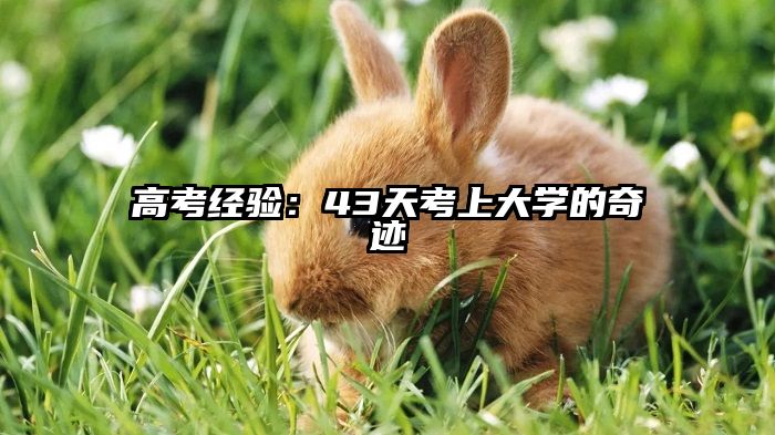 高考经验：43天考上大学的奇迹