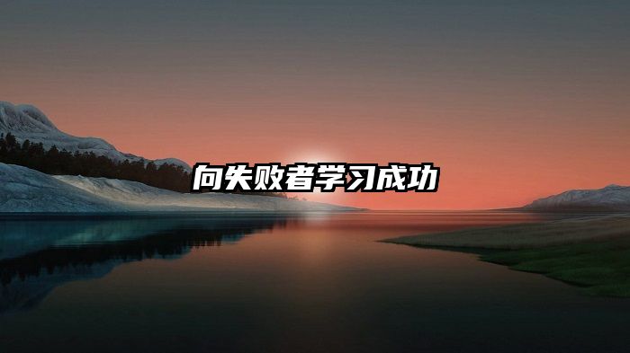 向失败者学习成功