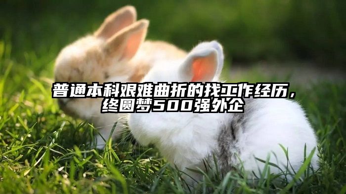 普通本科艰难曲折的找工作经历,终圆梦500强外企