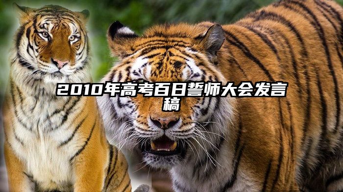 2010年高考百日誓师大会发言稿