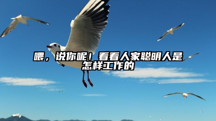 喂，说你呢！看看人家聪明人是怎样工作的