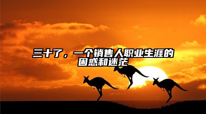 三十了，一个销售人职业生涯的困惑和迷茫