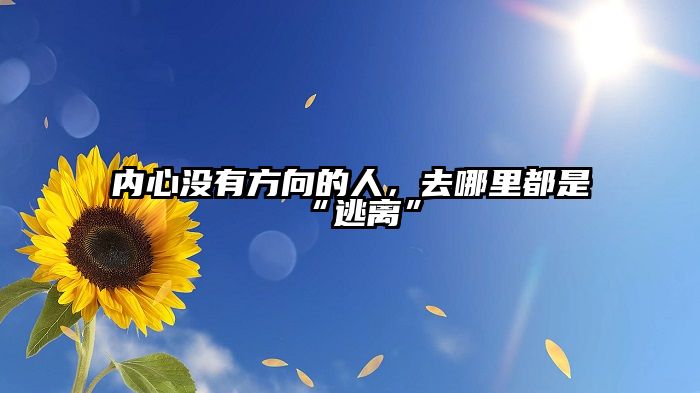 内心没有方向的人,去哪里都是“逃离”