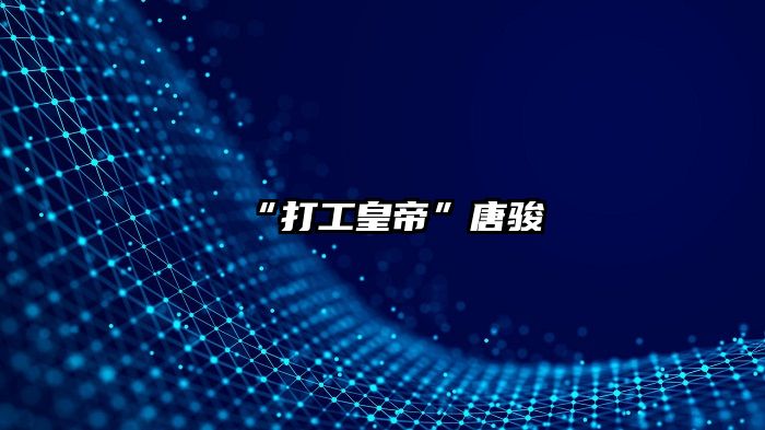 “打工皇帝”唐骏