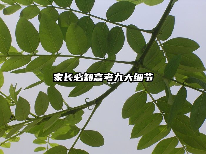 家长必知高考九大细节