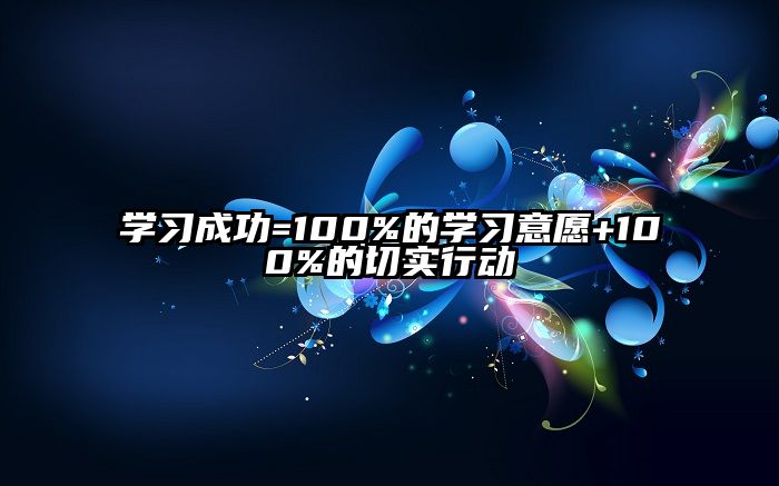 学习成功=100%的学习意愿+100%的切实行动