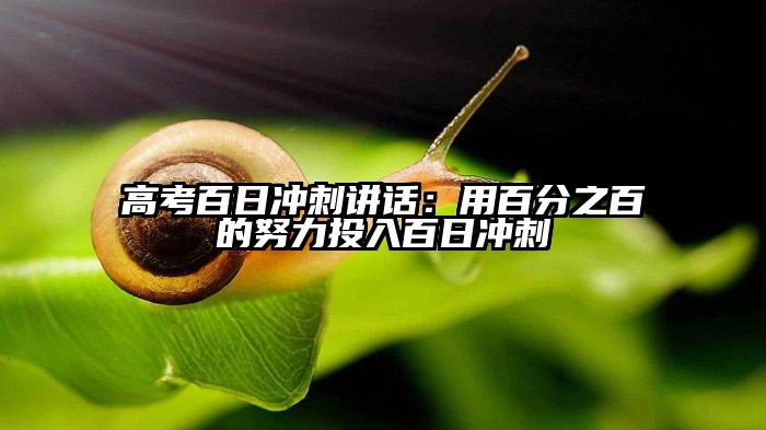 高考百日冲刺讲话:用百分之百的努力投入百日冲刺