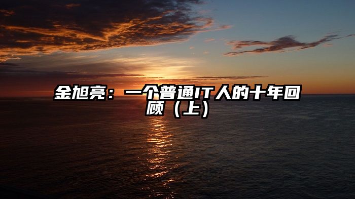 金旭亮：一个普通IT人的十年回顾（上）