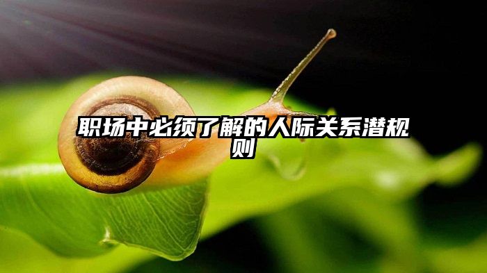 职场中必须了解的人际关系潜规则