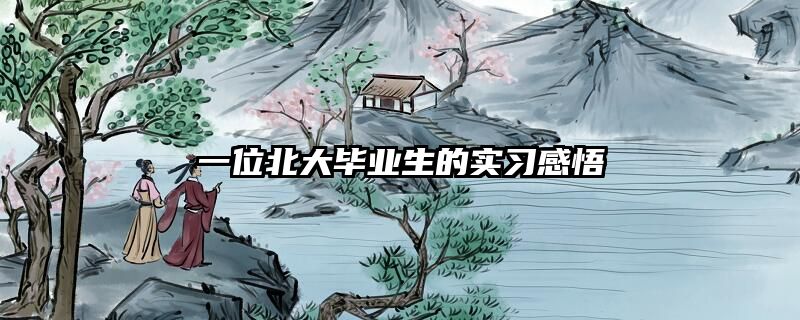 一位北大毕业生的实习感悟