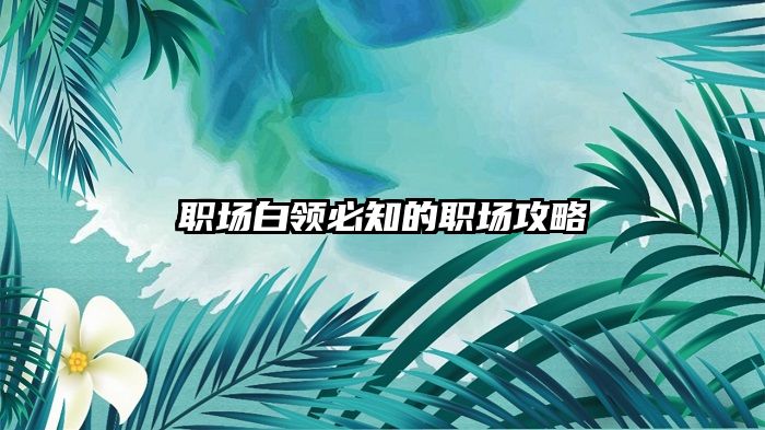 职场白领必知的职场攻略